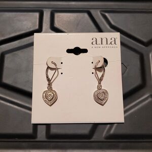 a.n.a Sterling Silver Heart Drop Earrings